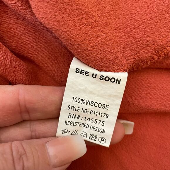 Large|viscose 100%| orange| see you soon| sleeveless - Picture 9 of 11